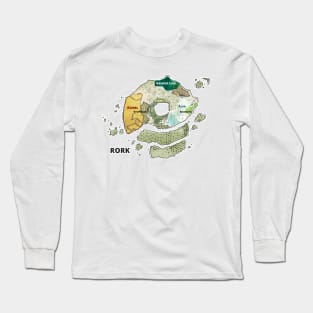 Map of Rork (with major regions) Long Sleeve T-Shirt